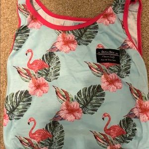 Dutch Bros Mens Flamingo Muscle Tank